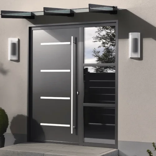 vue d'une Porte d'entrée aluminium