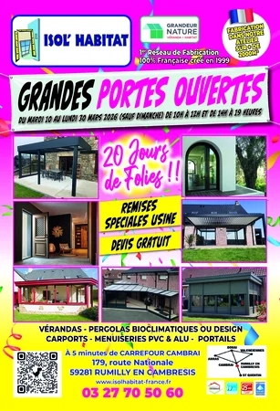 flyer des portes ouvertes d'isol'habitat de mars 2026