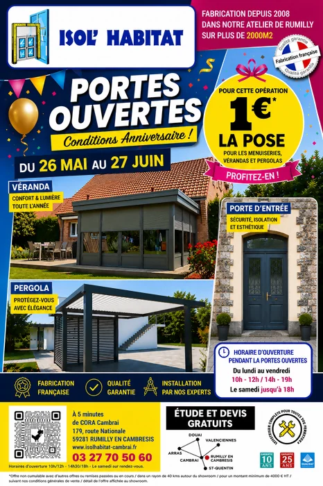 flyer des portes ouvertes d'isol'habitat en juin 2026